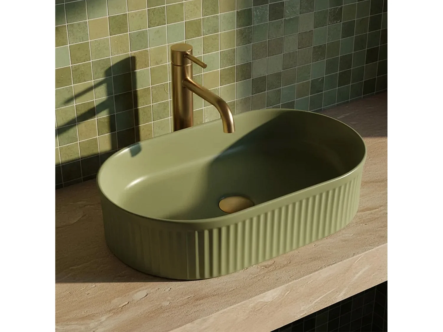 Lavabo À Poser Rea Vanda Pistachio Matt Green