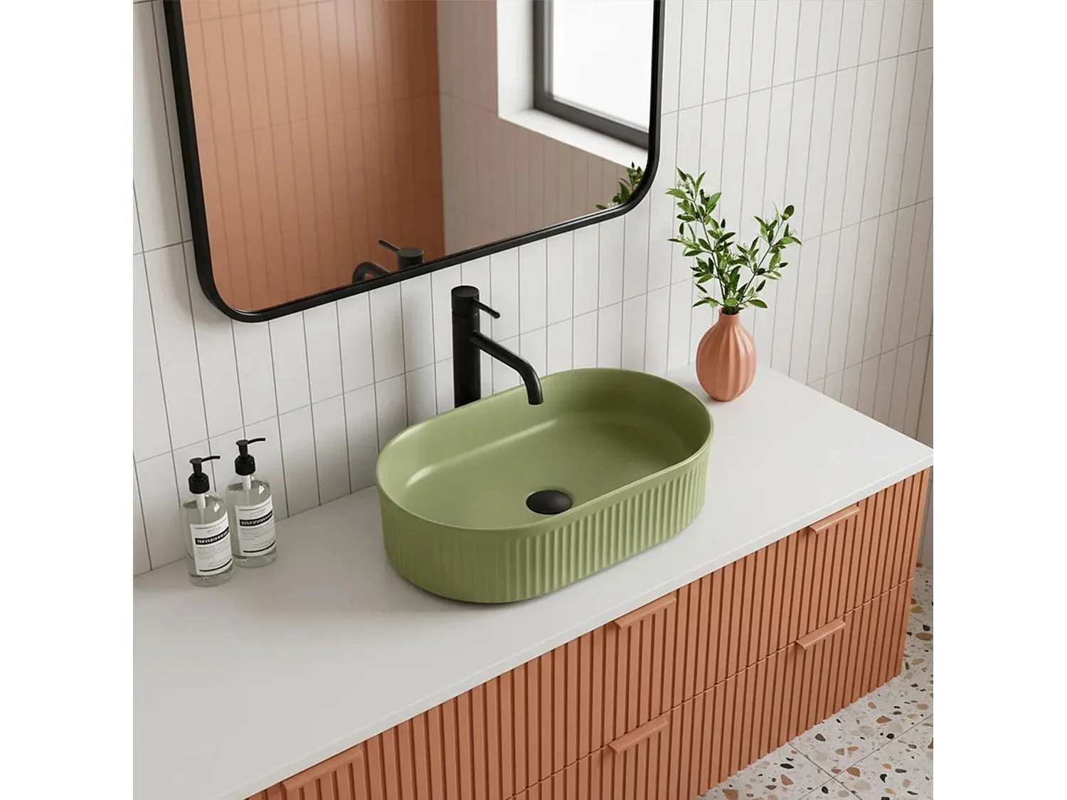 Lavabo À Poser Rea Vanda Pistachio Matt Green