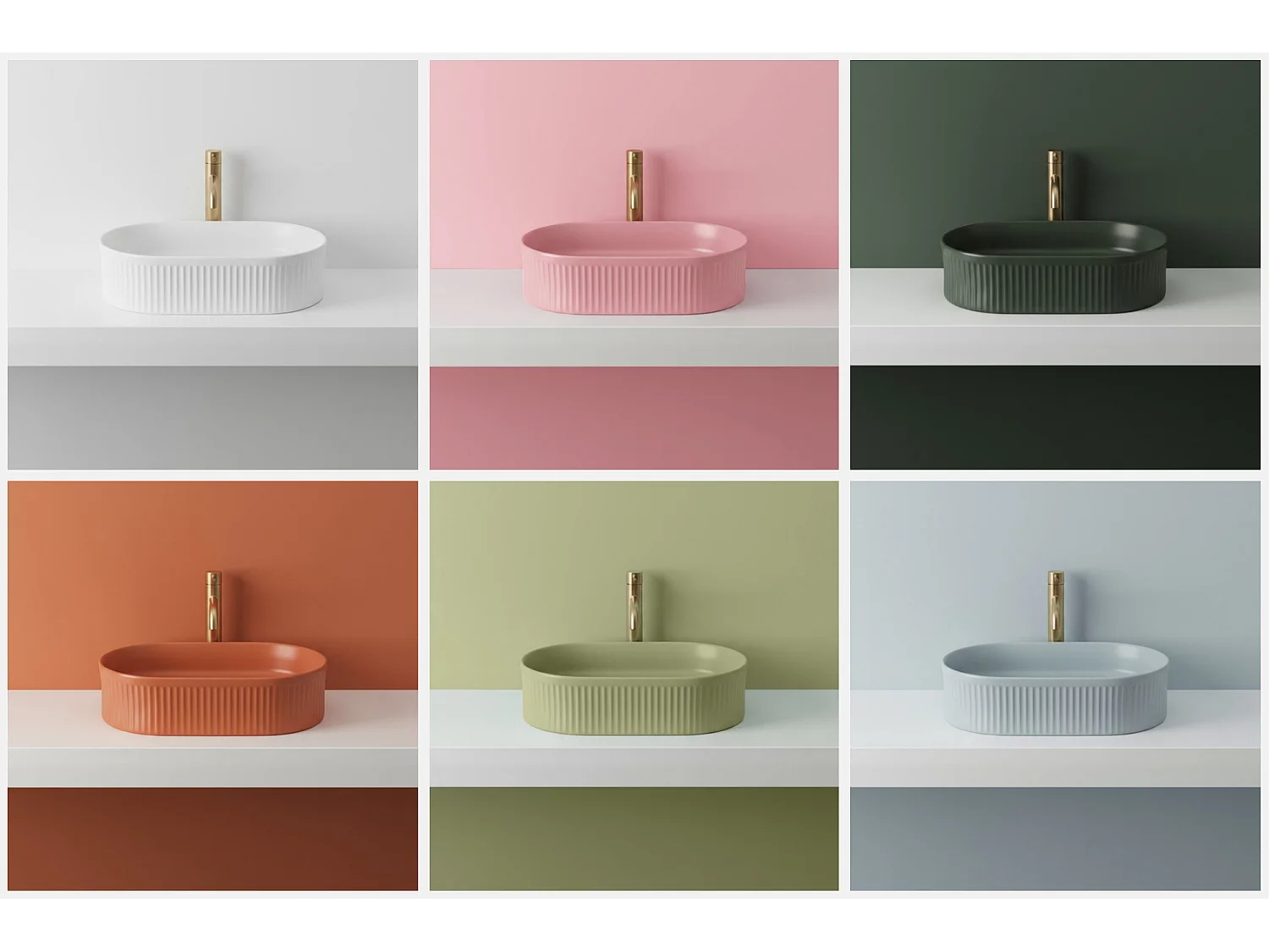 Lavabo À Poser Rea Vanda Pistachio Matt Green