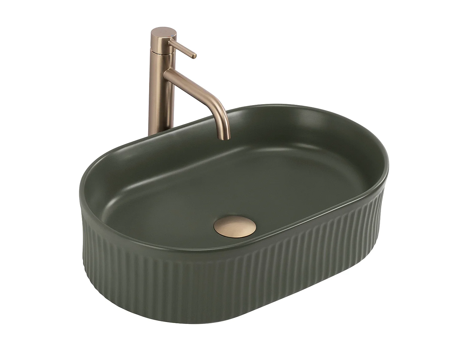 Lavabo À Poser Rea Vanda Olive Matt Green