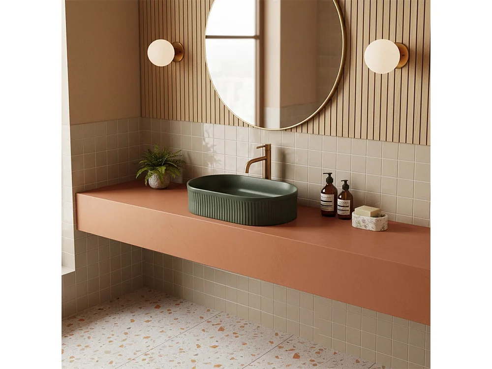 Lavabo À Poser Rea Vanda Olive Matt Green