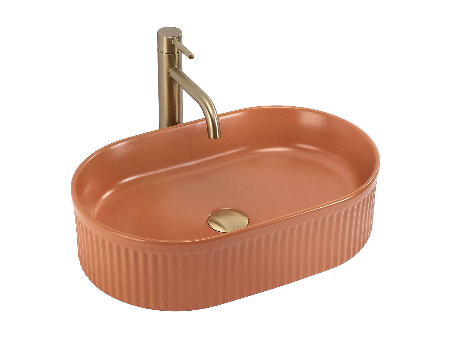 Lavabo À Poser Rea Vanda Cinnamon Matt Orange