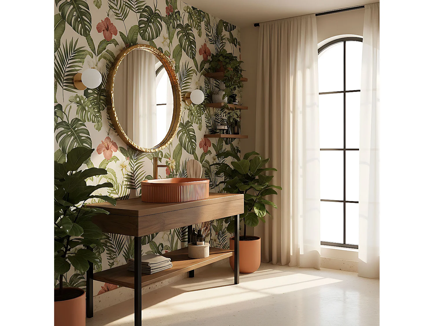 Lavabo À Poser Rea Vanda Cinnamon Matt Orange