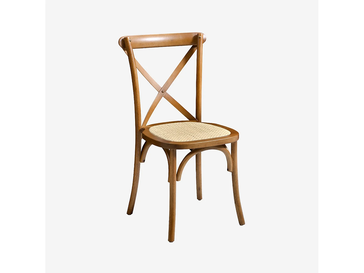 Silla de bistró vintage de madera, set de 4 nogal