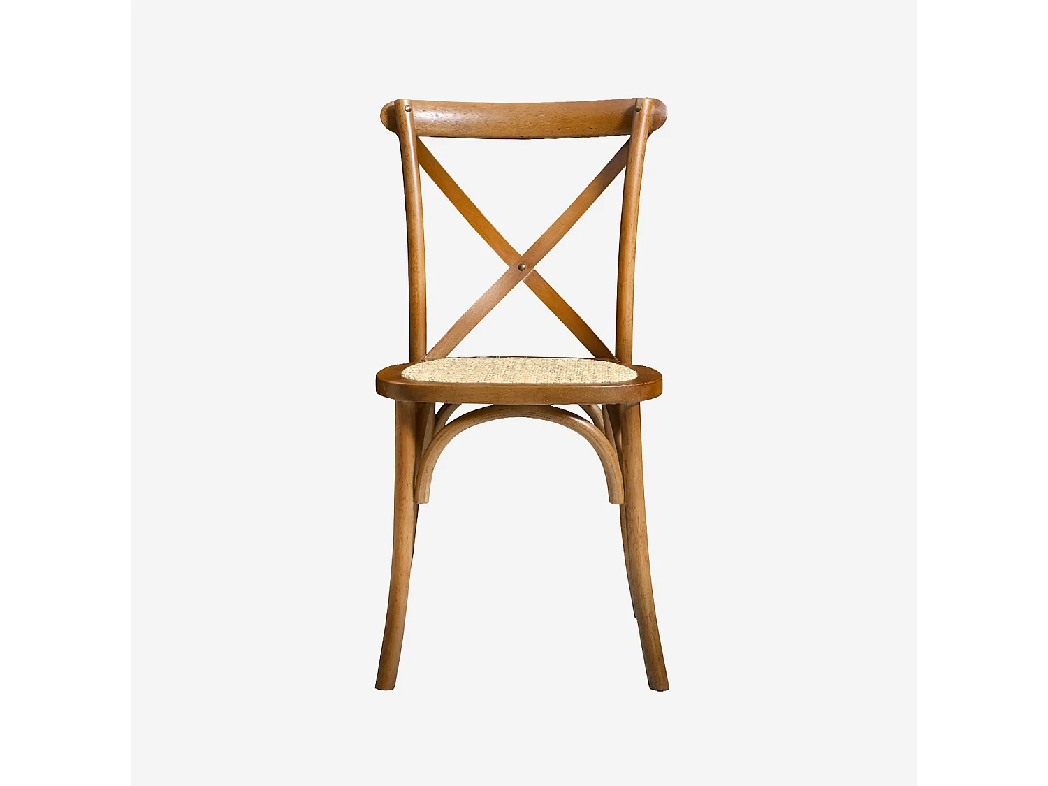 Silla de bistró vintage de madera, set de 4 nogal