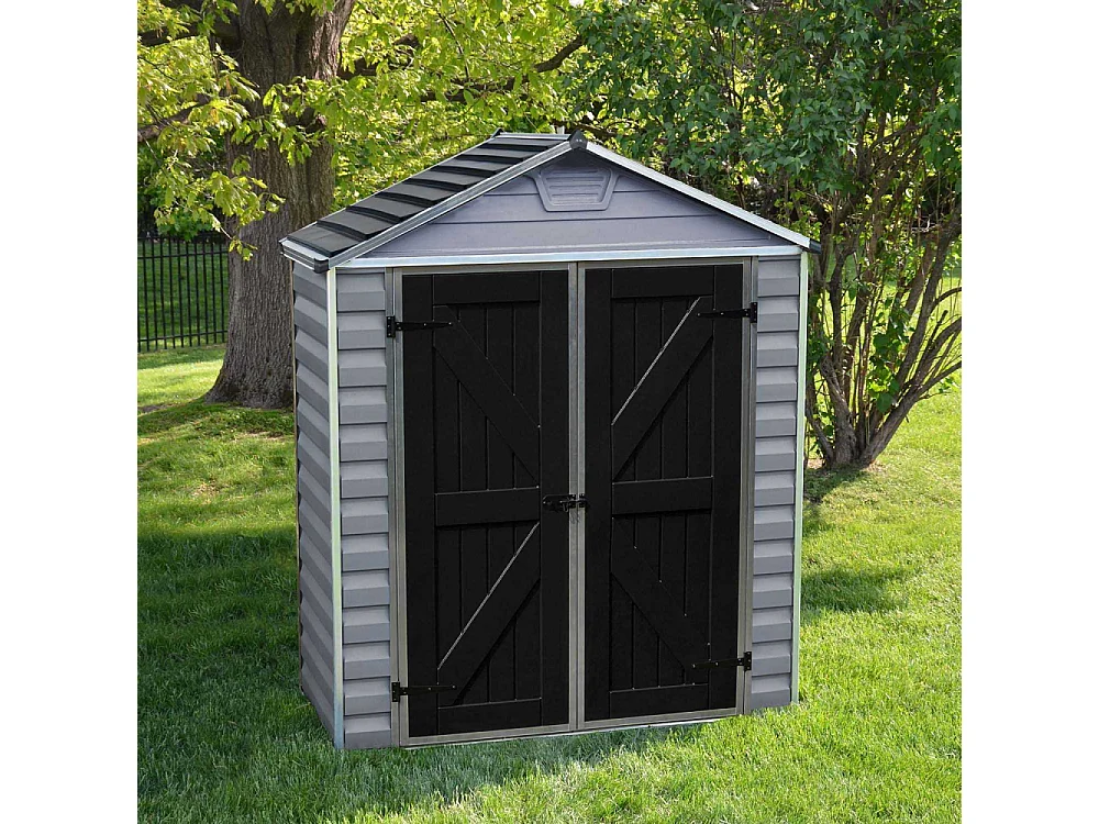 Abri de jardin en aluminium et polycarbonate gris et noir Skylight 1.7m²