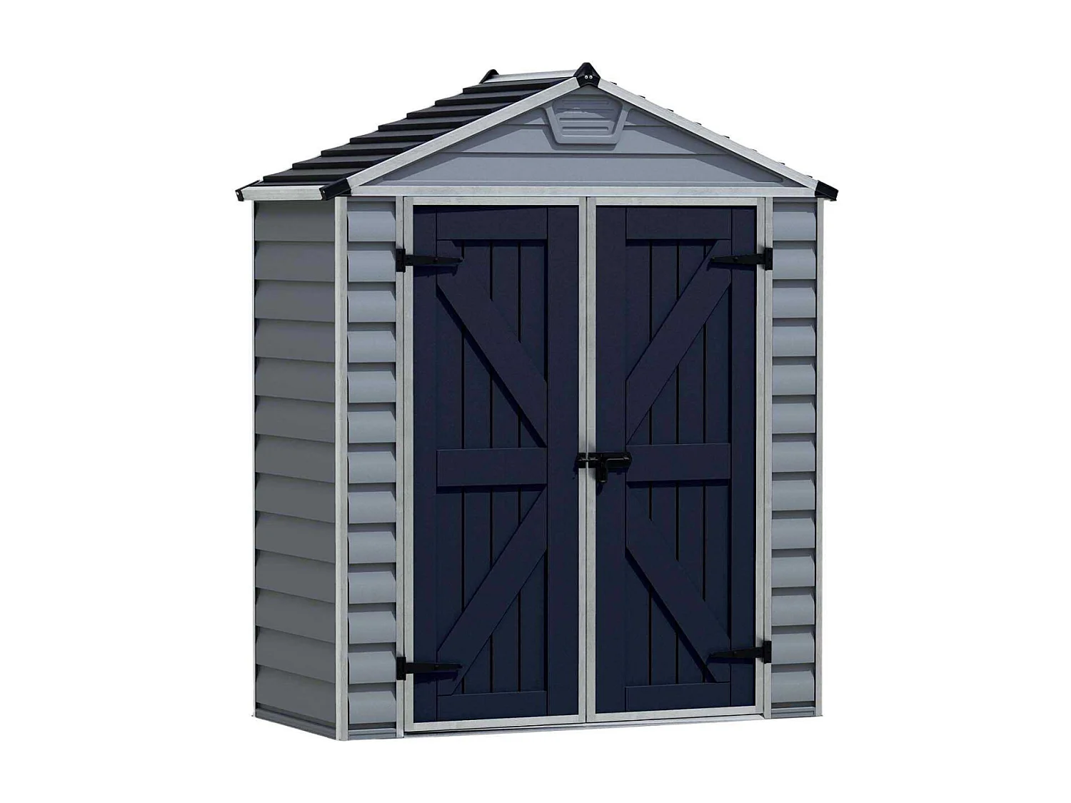 Abri de jardin en aluminium et polycarbonate gris et noir Skylight 1.7m²