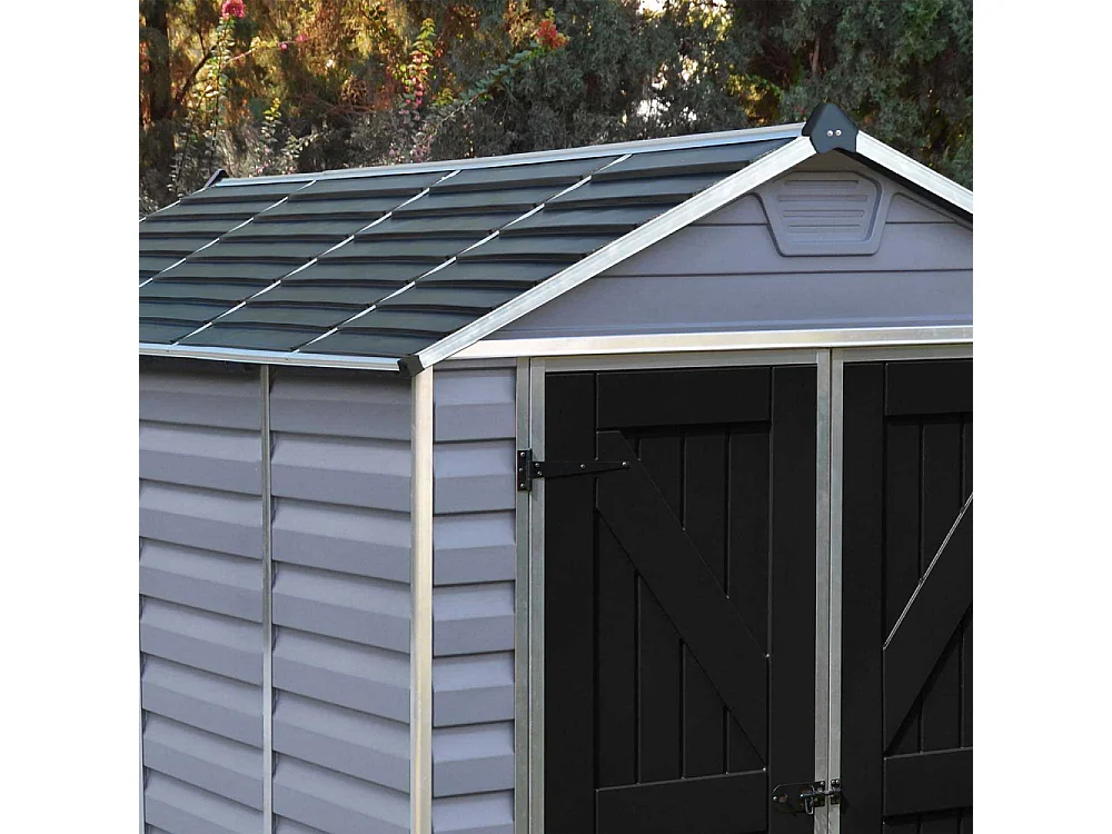 Abri de jardin en aluminium et polycarbonate gris et noir Skylight 1.7m²