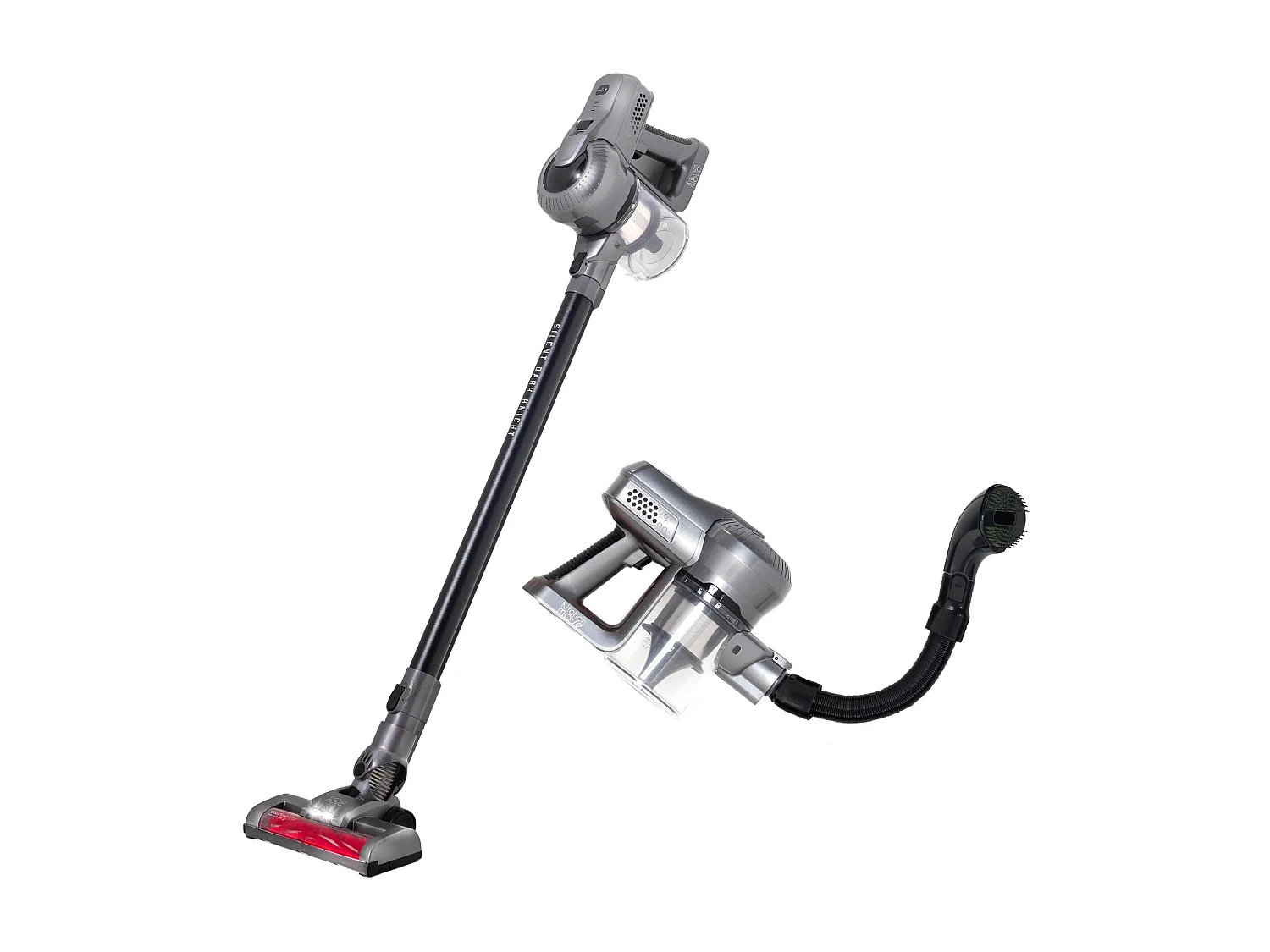 Aspirateur balai animaux SILENT Noir Aluminium 160W