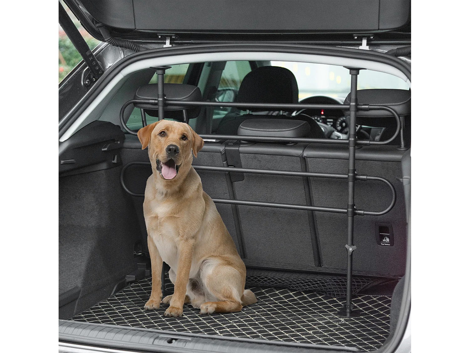 Barrière grille de séparation universelle voiture pour chien réglable 87-135L x 60-105H cm kit complet installation inclus noir