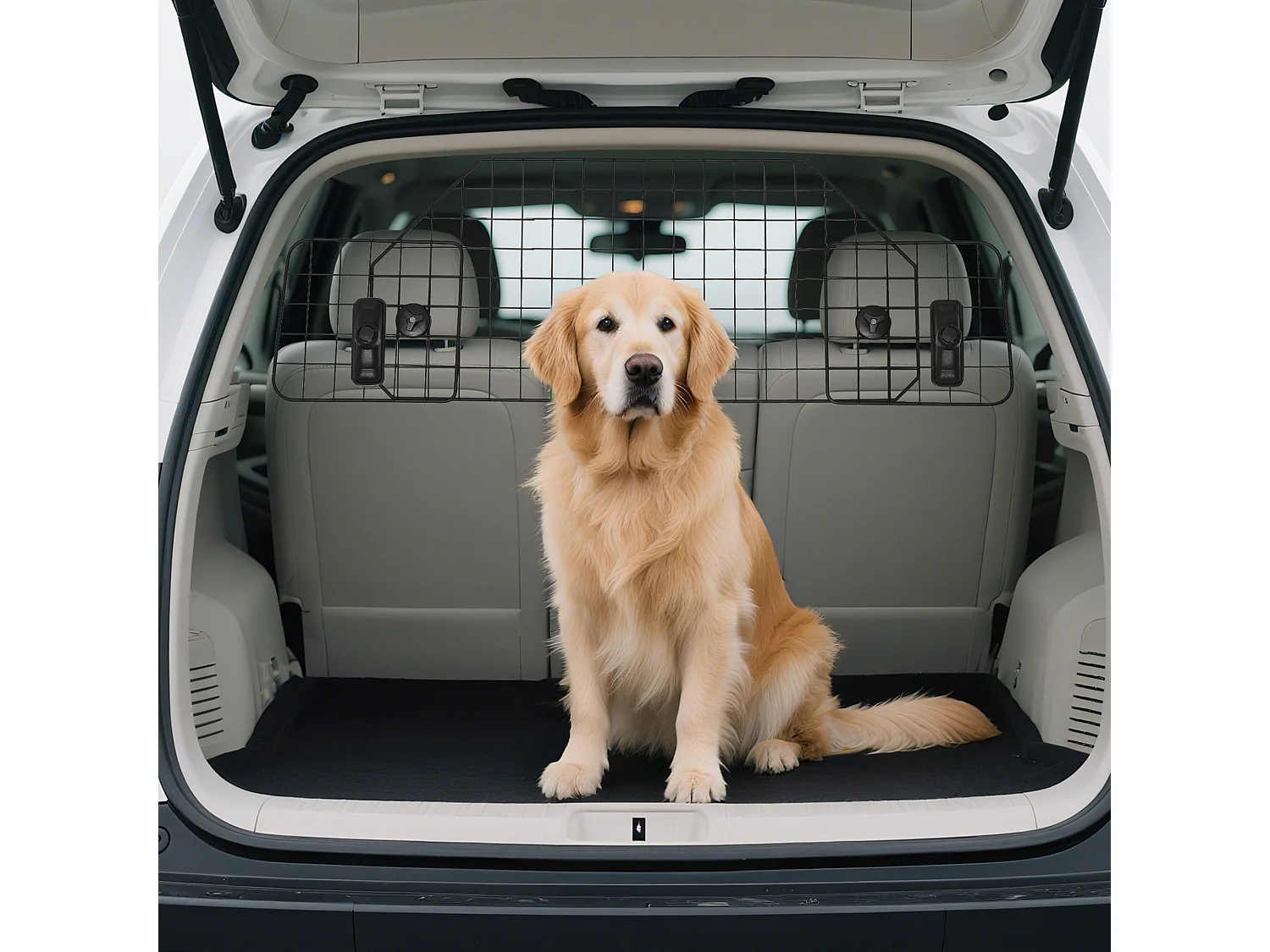 Barrière grille de séparation universelle voiture pour chien réglable 90-120L x 40H cm kit complet installation inclus noir