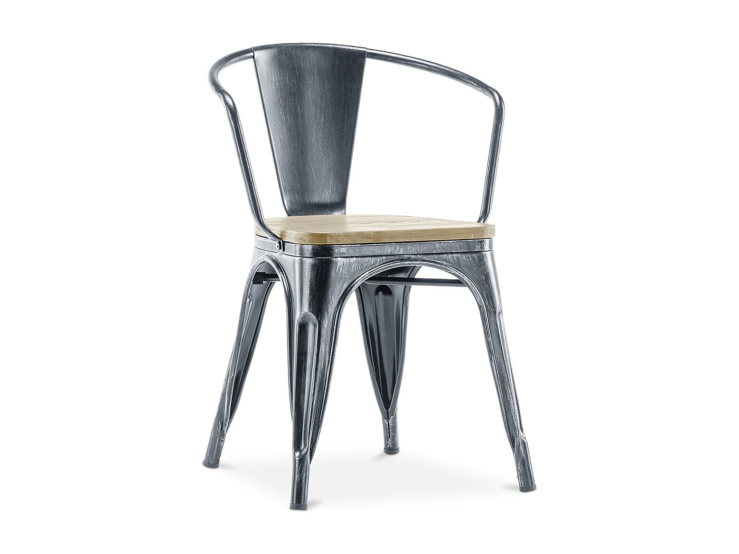 Silla de Comedor con Reposabrazos - Diseño Industrial - Madera y Acero - Nueva Edición - Stylix