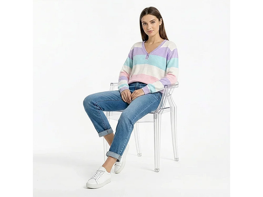 Confezione da 4 sedie da pranzo - Trasparente - Design con braccioli - Louis XIV