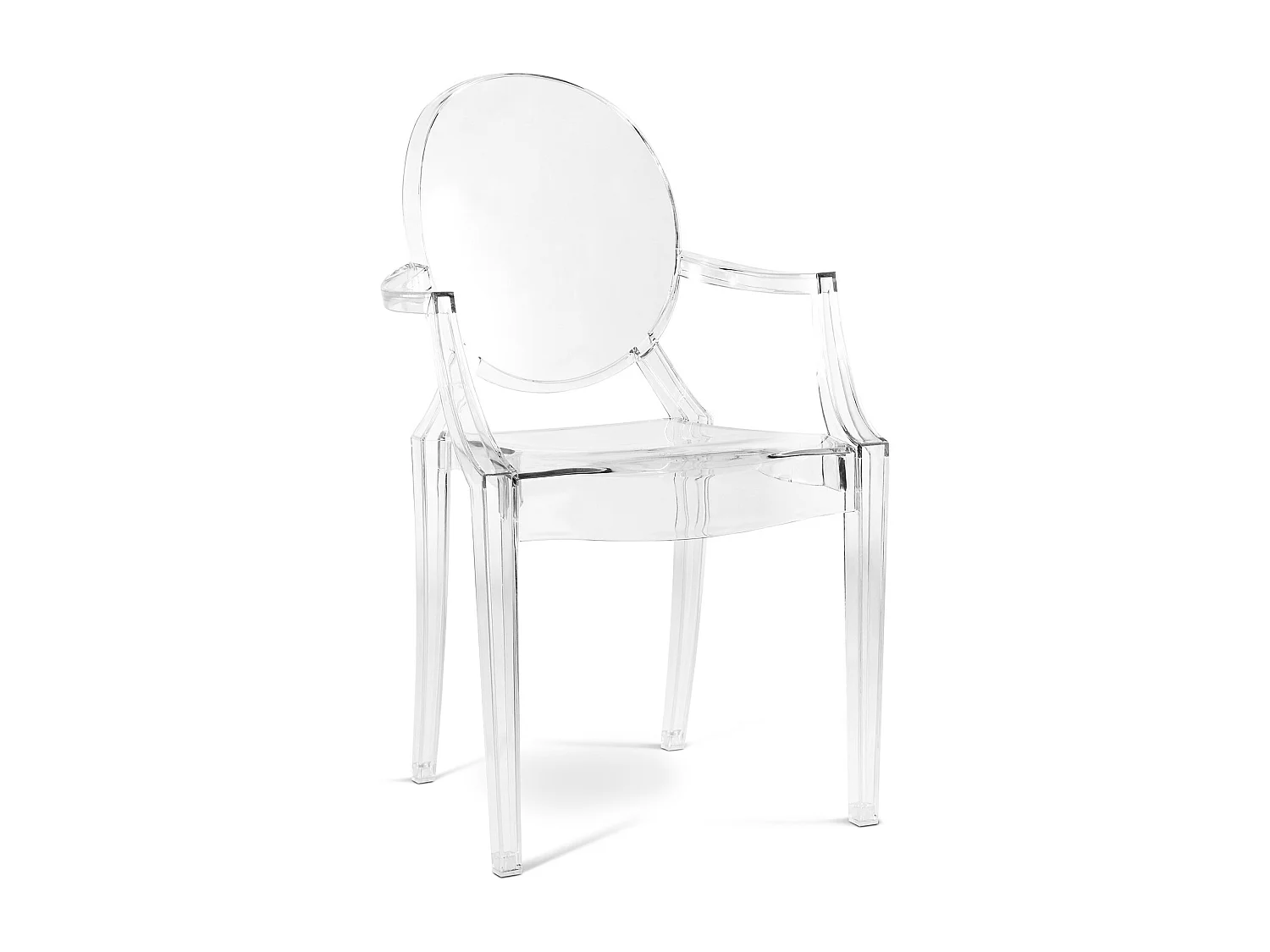 Lot de 4 chaises de salle à manger - Transparentes - Design avec accoudoirs - Louis XIV Transparent