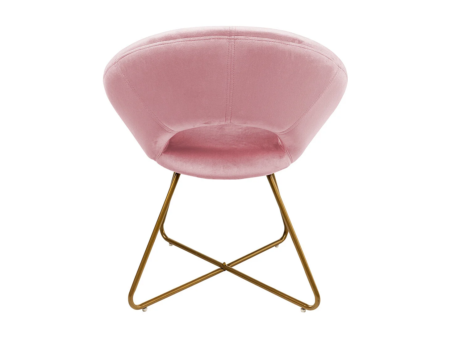 Chaise design SELESA en velours rose avec accoudoirs, structure métal doré, confort optimal, 70x81x55 cm