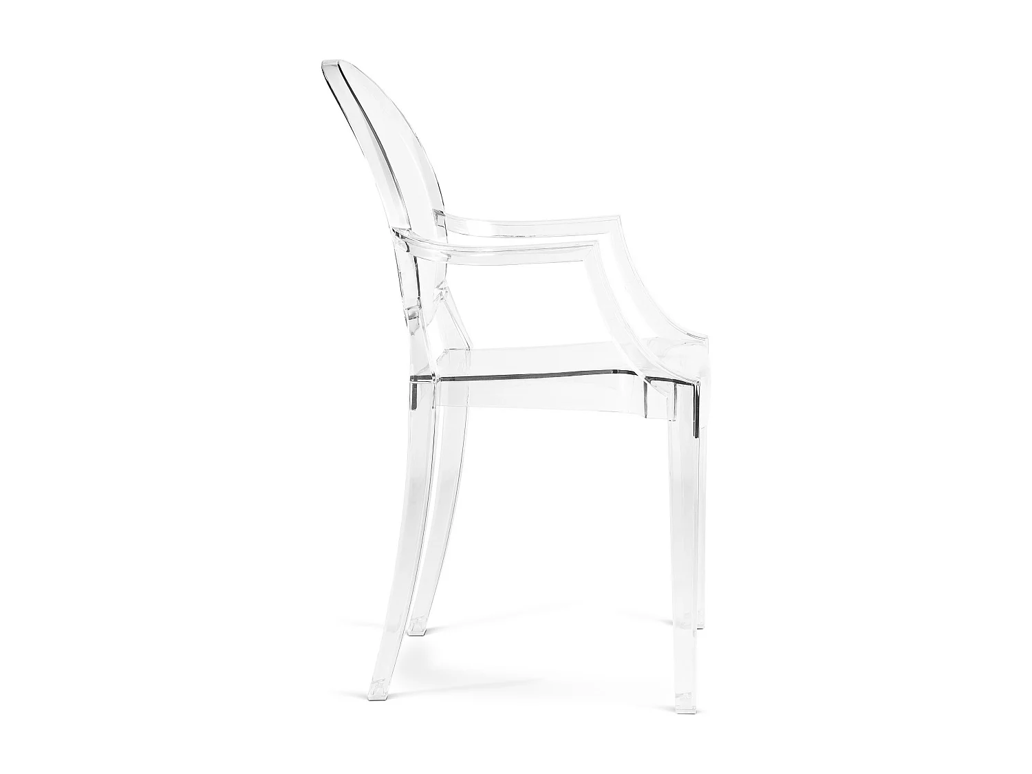 Confezione da 4 sedie da pranzo - Trasparente - Design con braccioli - Louis XIV