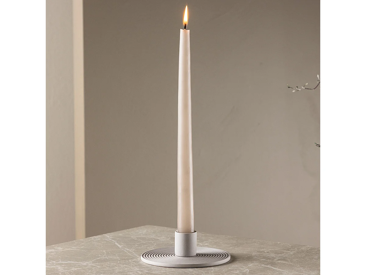 Bougeoir Design en Argile "Dian" 12cm Gris