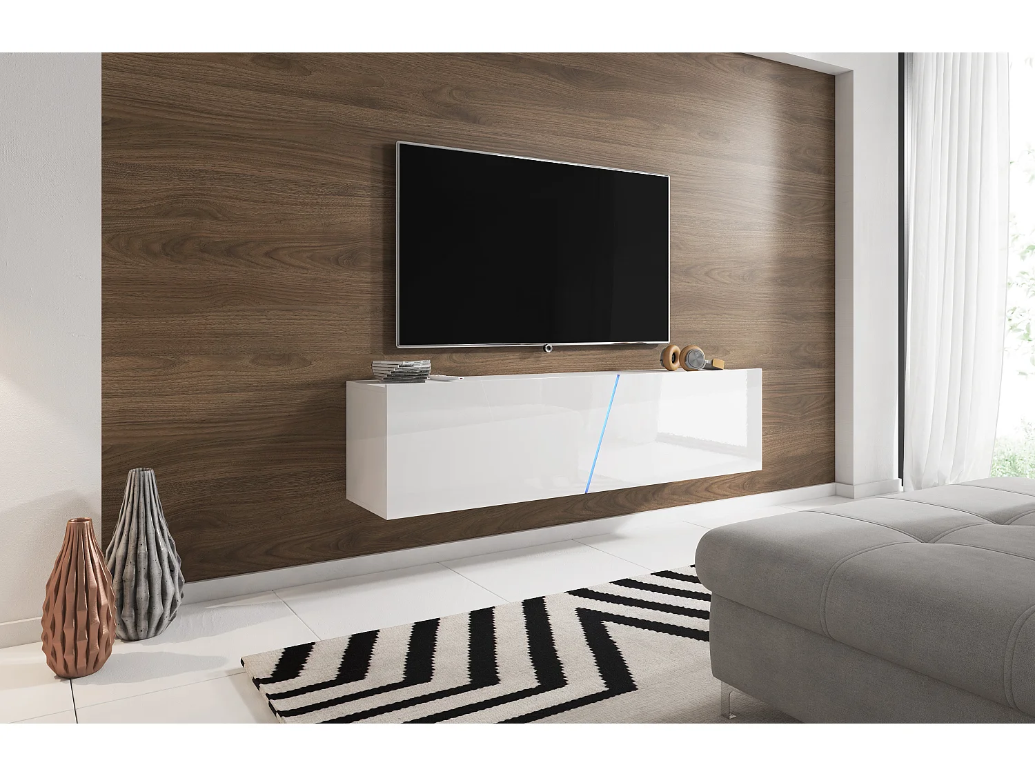 Mobile TV Slant wit 160 cm LED