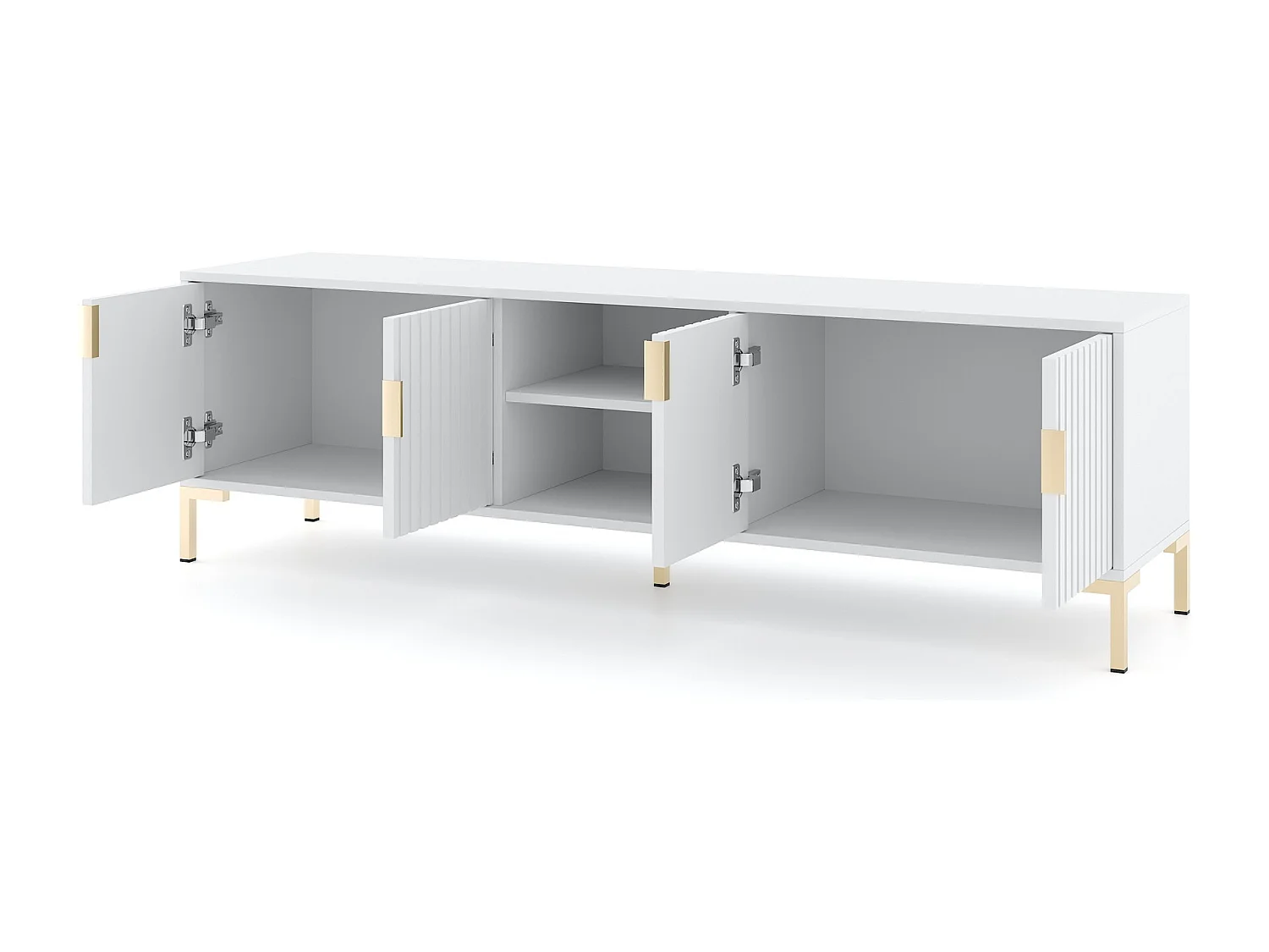 tv-meubel Flinn 4D 165 cm Wit