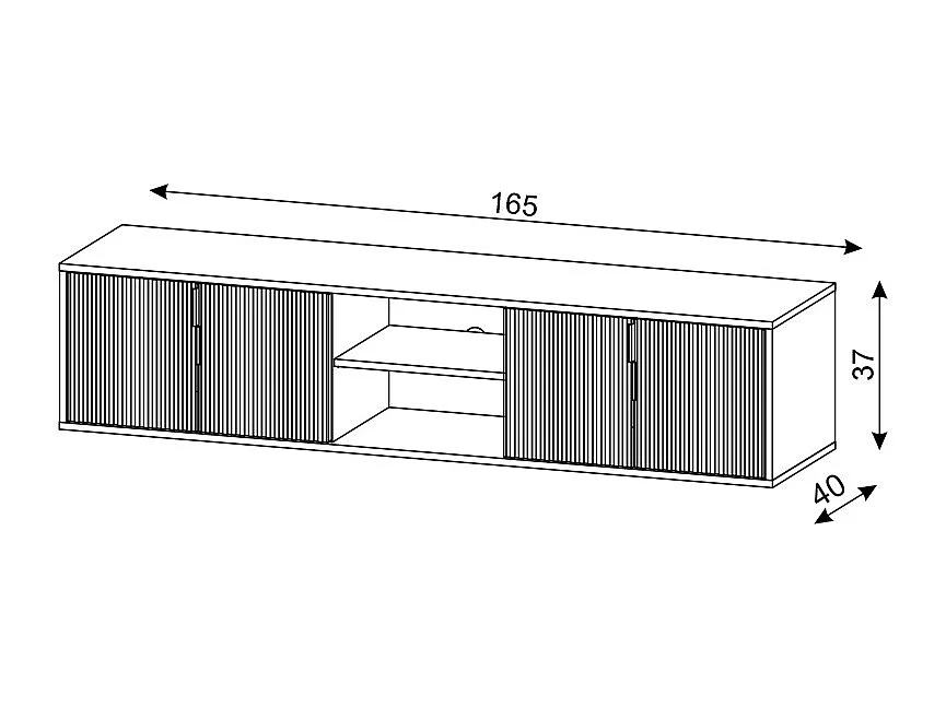 tv-meubel Flinn 4D 165 cm Wit