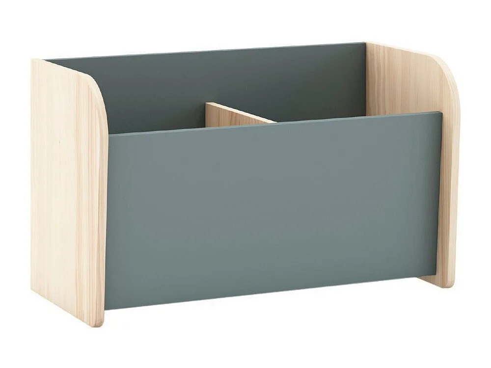 Coffre à jouet en pin massif naturel et MDF laqué vert kaki - KAINA