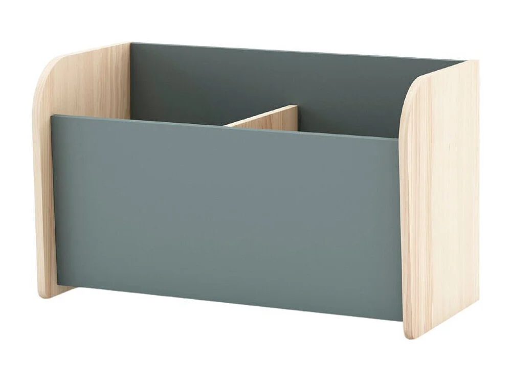 Coffre à jouet en pin massif naturel et MDF laqué vert kaki - KAINA