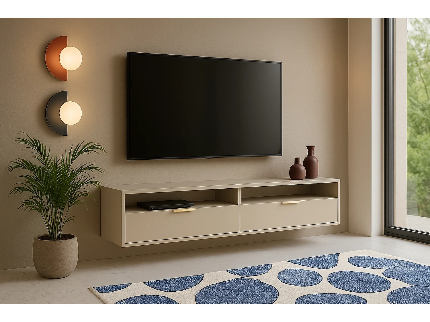 Meuble TV Calmo cachemire 175 cm