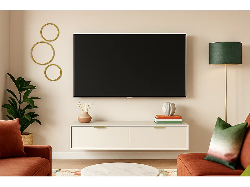 Móvel de TV de parede Lexa 140 cm Branco