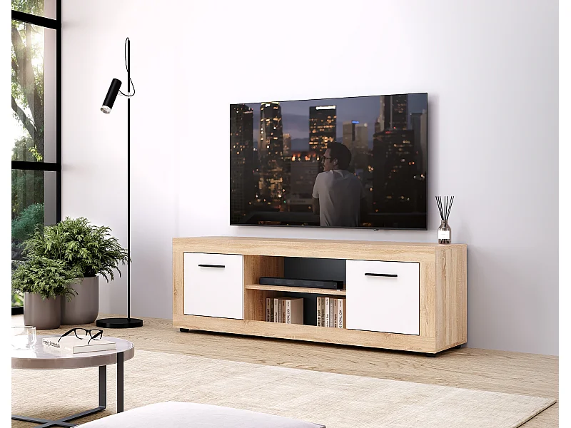 TV-meubel Luna 2D sonoma eiken / wit