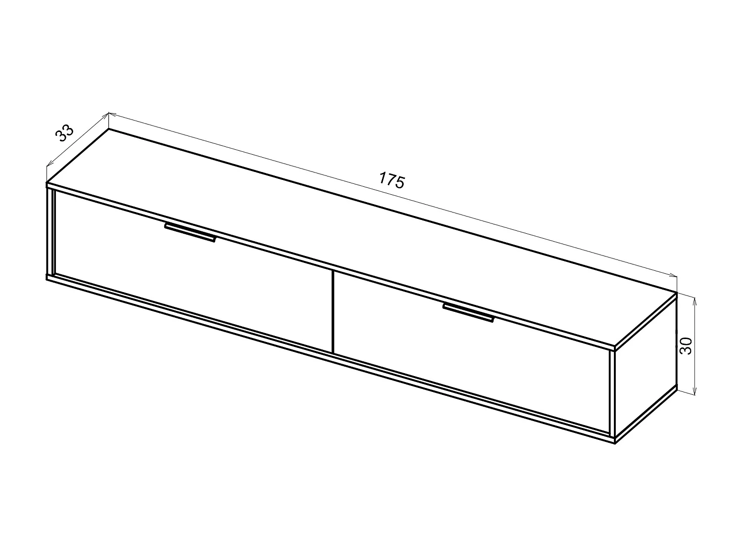 Armoire murale pour téléviseur suspendue Lexa 175 noire