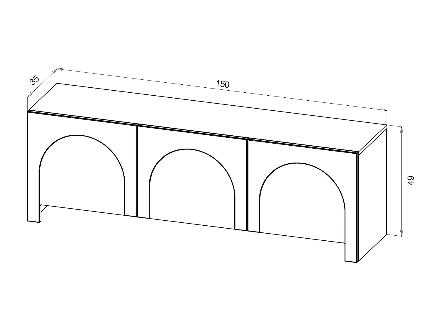 Meuble TV Arco cachemire 3P