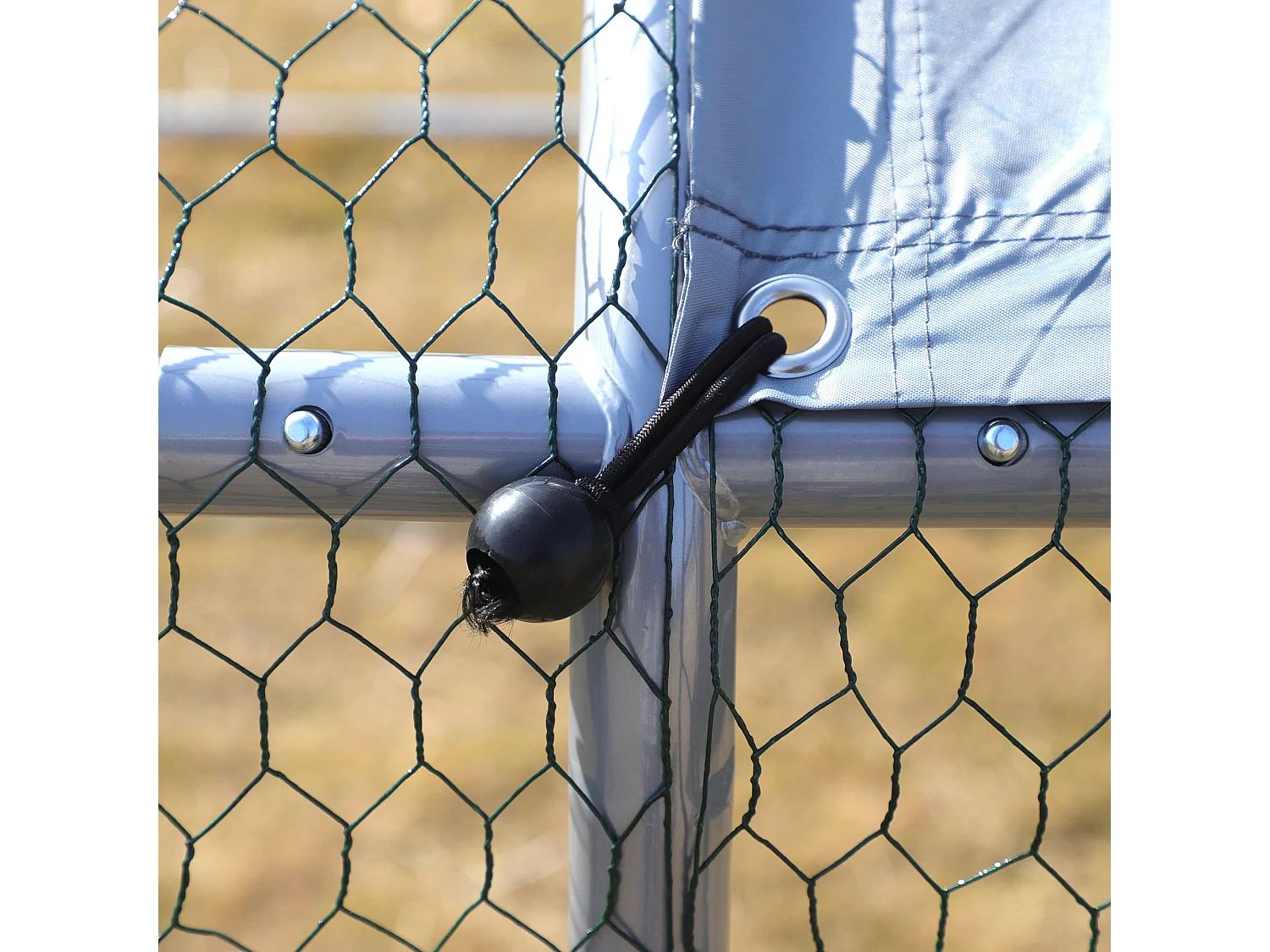 Pollaio da giardino con rete esagonale in metallo galvanizzato