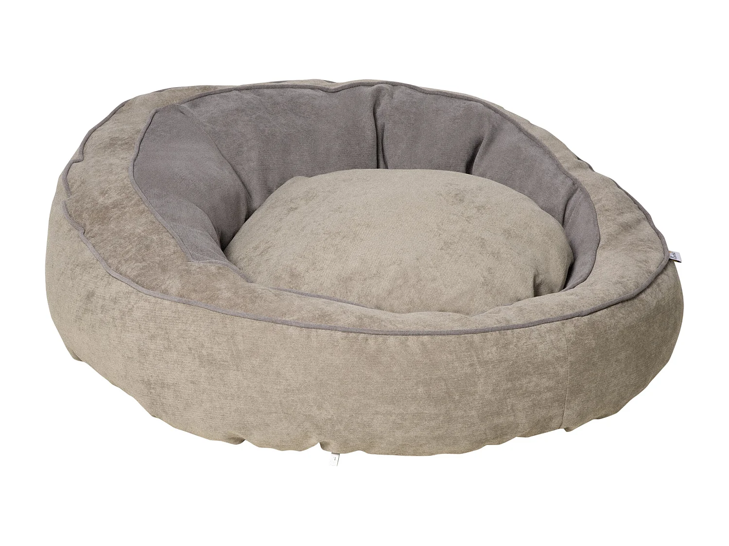 Lettino per cani imbottito con cuscino e bordi rialzati grigio