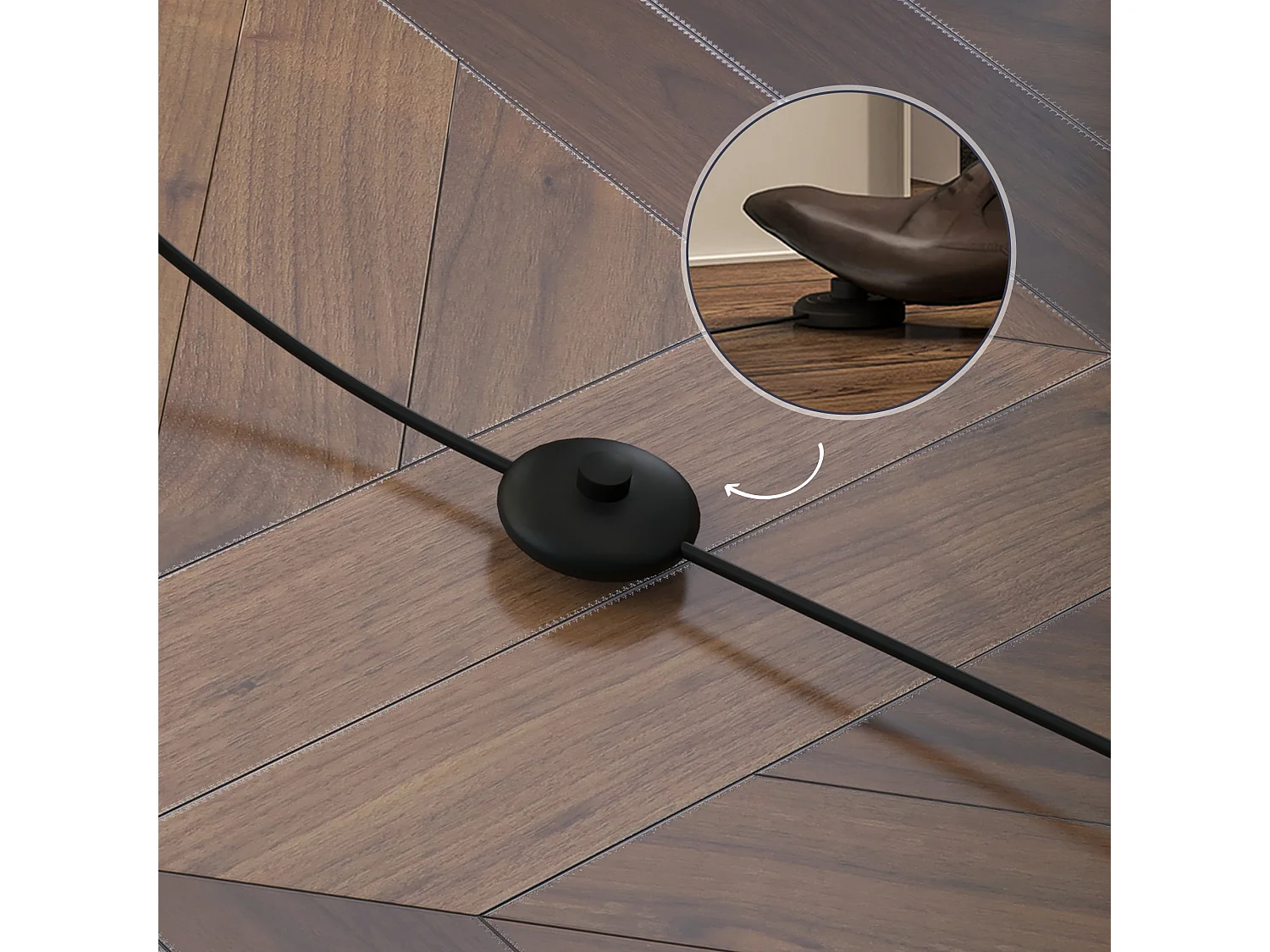 lampada a terra 40w con 3 mensole integrate e interruttore a pedale