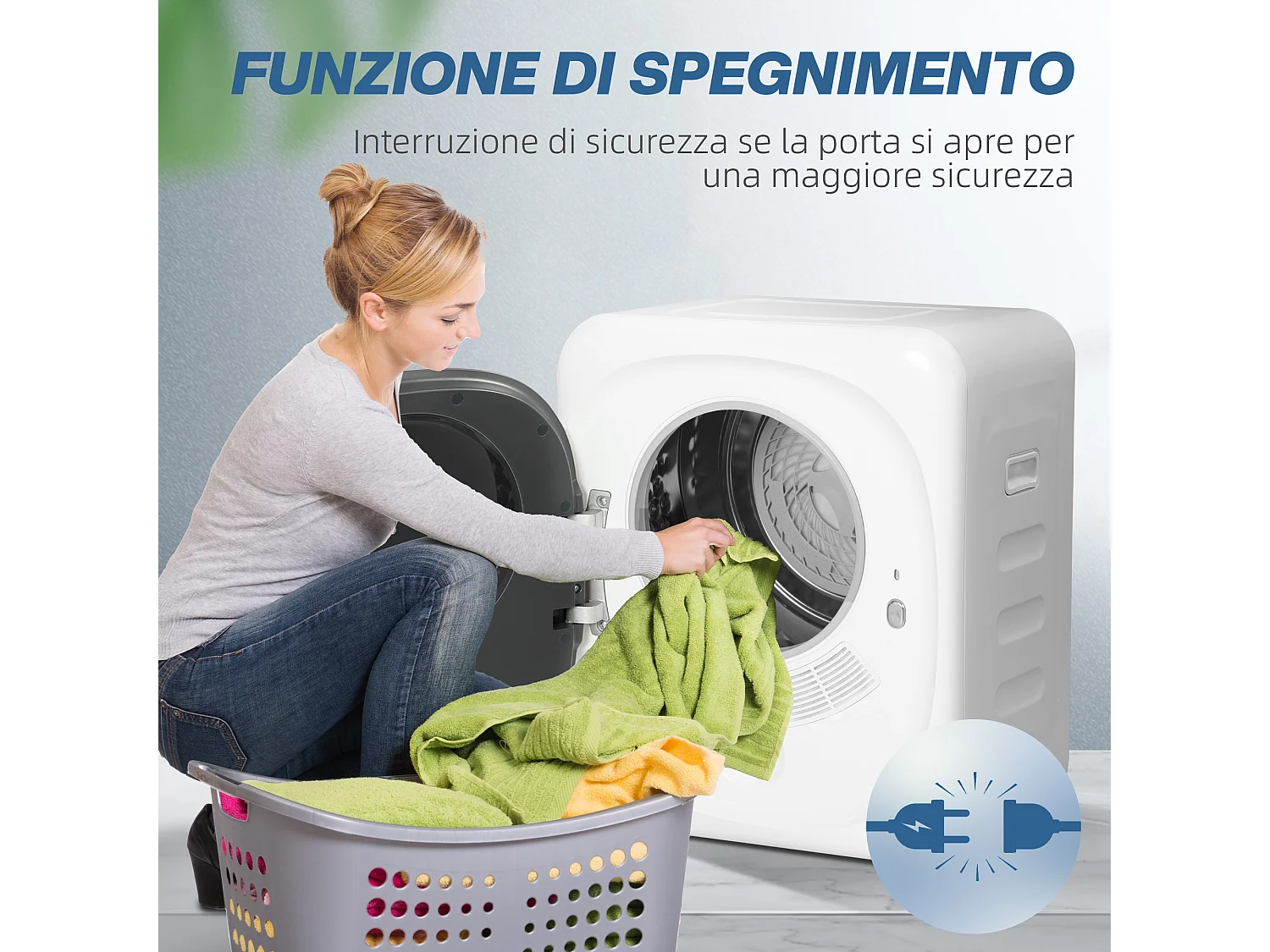 Asciugatrice carico 4 kg con timer e programma smart bianco