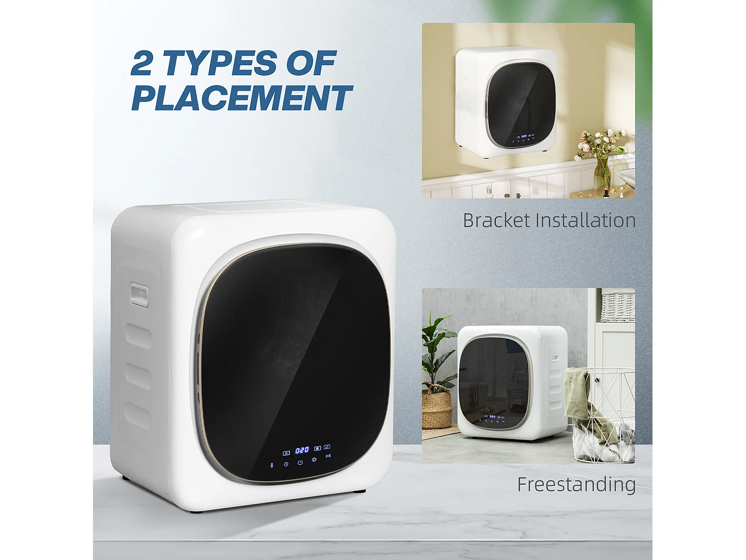 Asciugatrice carico 4 kg con timer e programma smart bianco