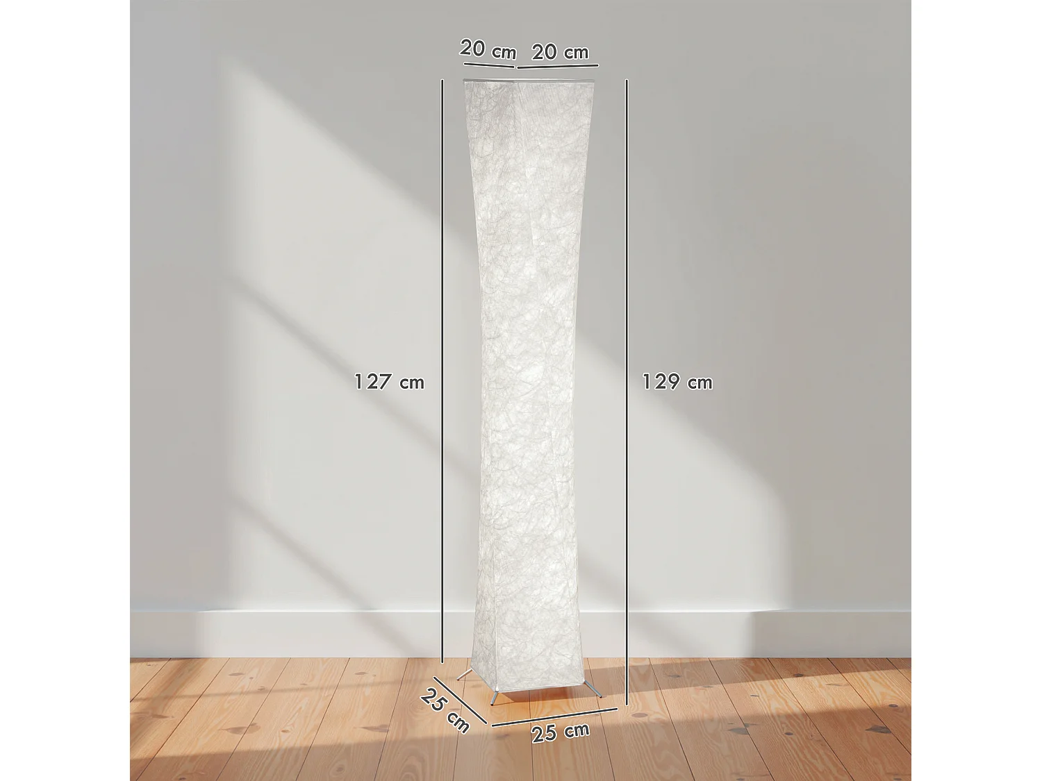 Lampada da terra moderna con luce regolabile su 3 livelli e interruttore a pedale