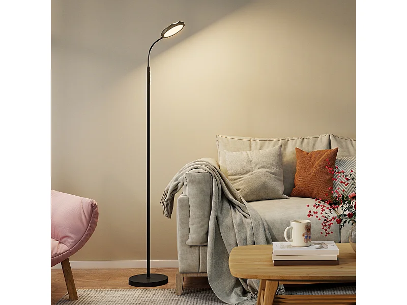 Lampada da terra led regolabile con telecomando magnetico e controlli touch