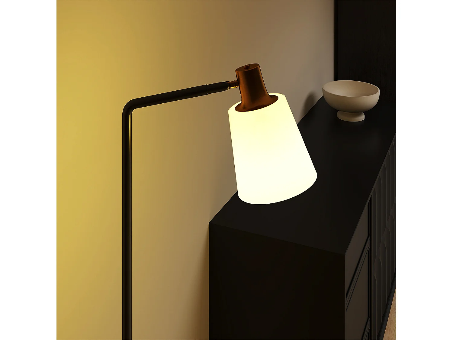 lampada da terra led regolabile con testa girevole a 350°