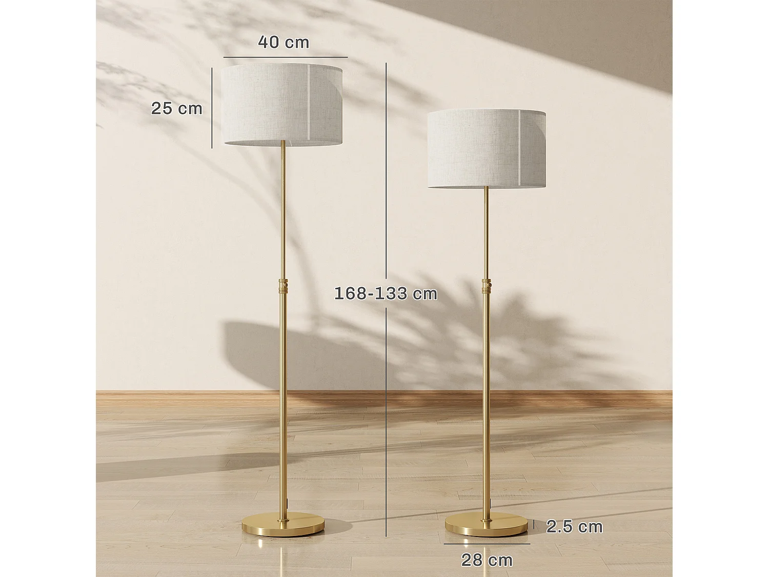 lampada da terra con telecomando e luminosità regolabile 3000k-6000k