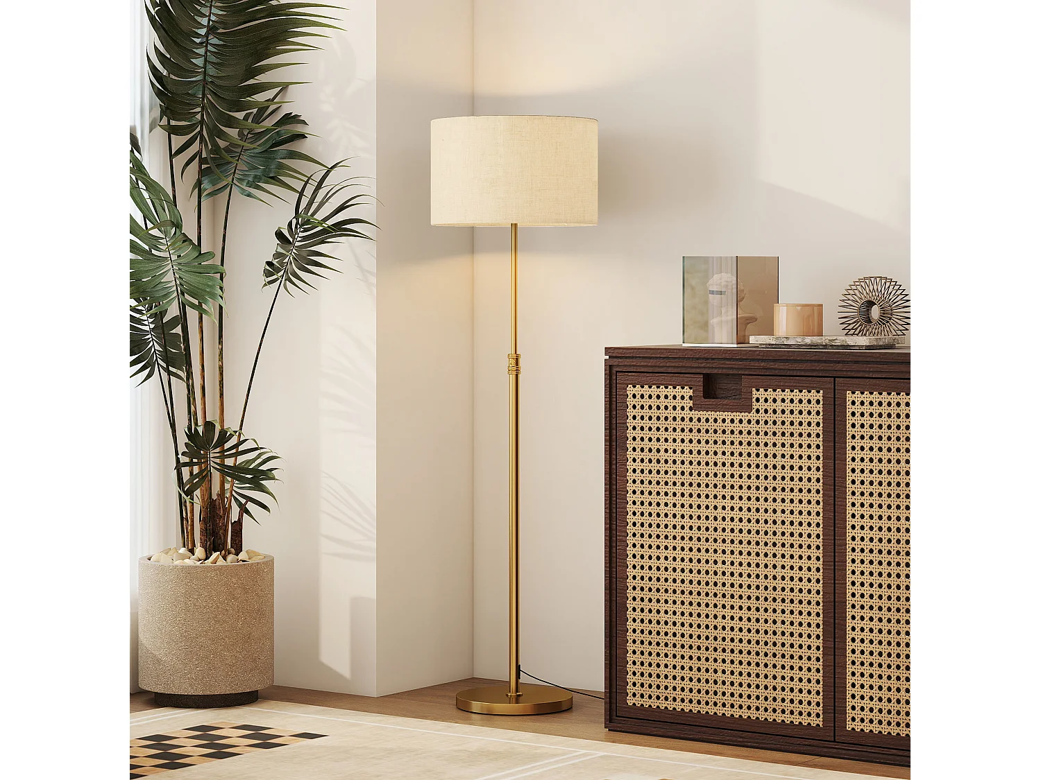 lampada da terra con telecomando e luminosità regolabile 3000k-6000k