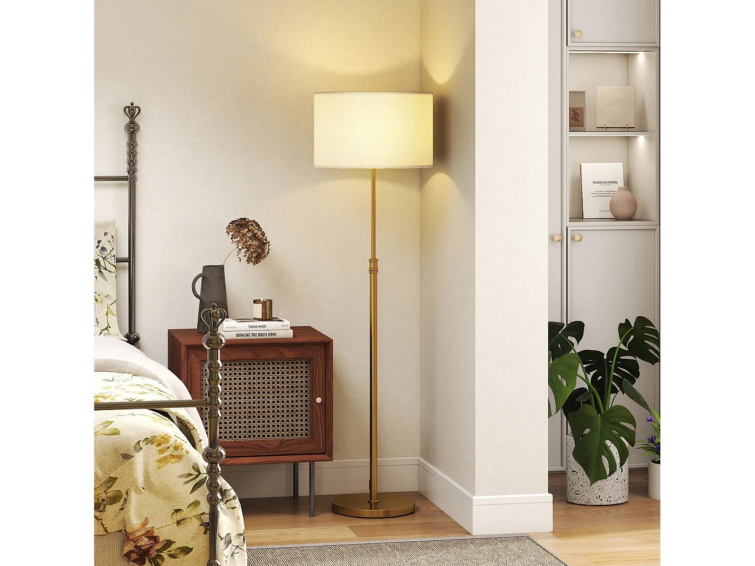 lampada da terra con telecomando e luminosità regolabile 3000k-6000k