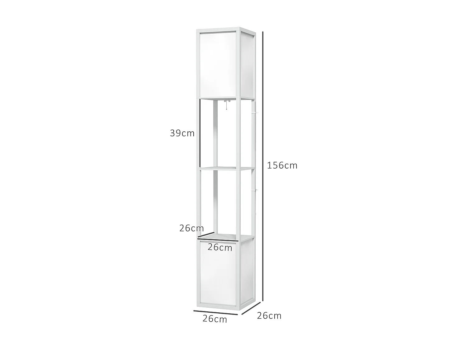 lampada da terra moderna con 2 paralumi e 2 ripiani