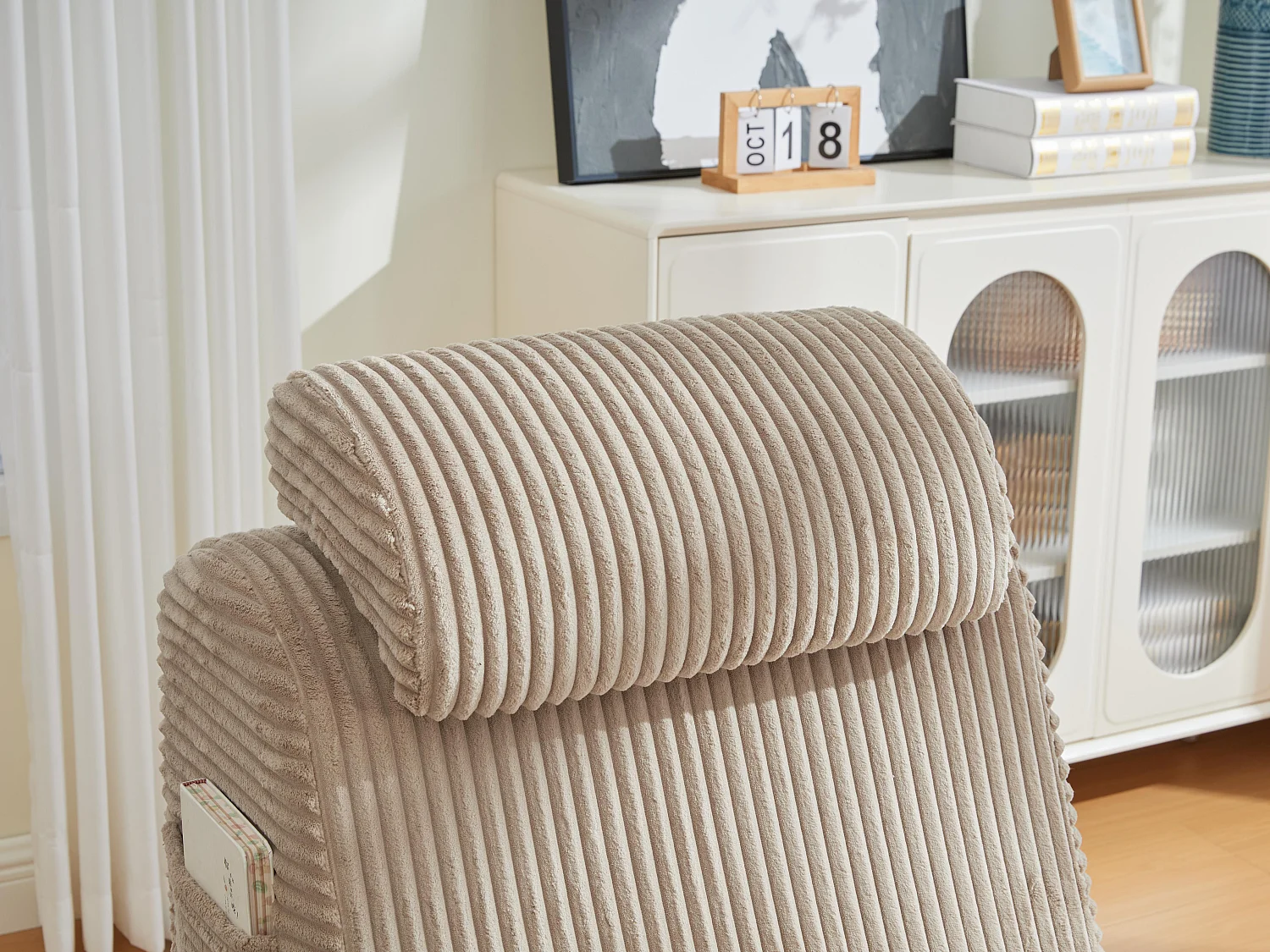 Chaise Longge in Katoenen Corduroy - Ergonomisch Comfort - 2-in-1 Verwijderbare Zitzak - Draagt 200 kg - Perfect voor Woonkamer & Kantoor