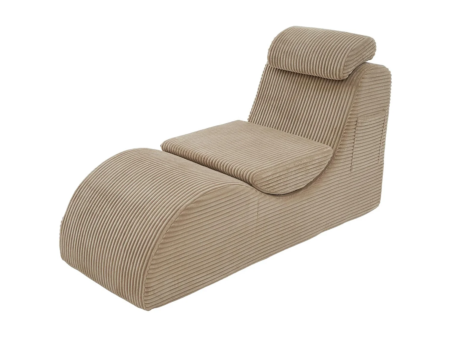 Chaise Longue en Corde Côtelée - Confort Ergonomique - Coussin Amovible 2-en-1 - Support 200kg - Idéale Salon & Bureau