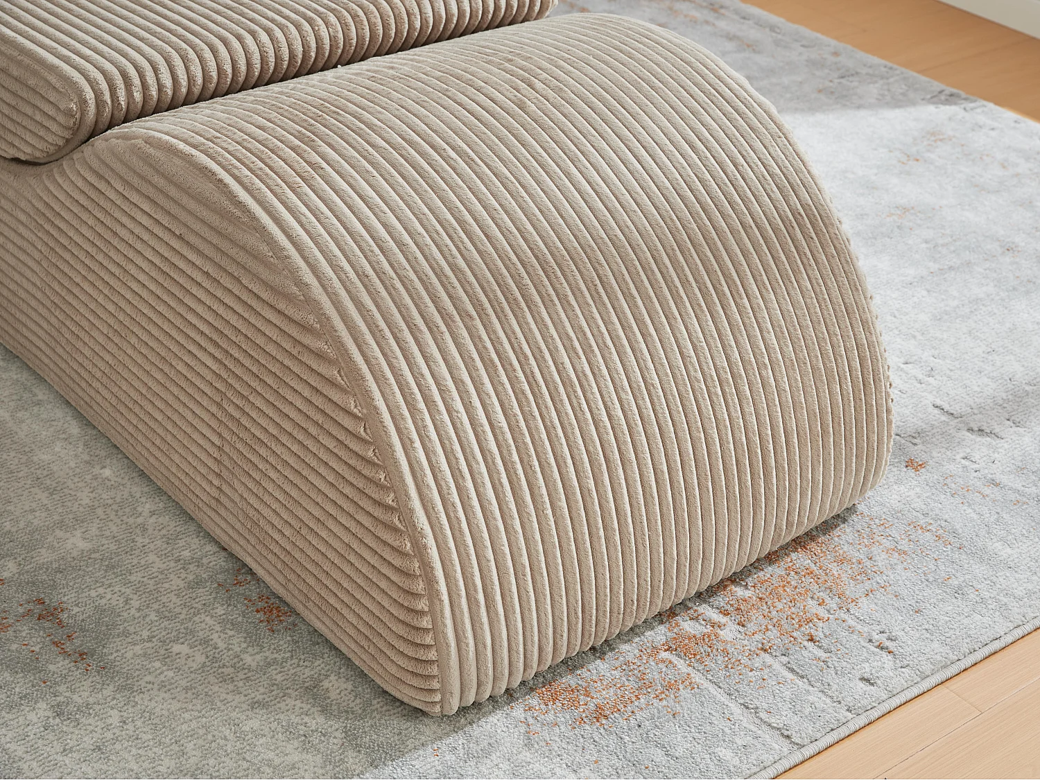Chaise Longue en Corde Côtelée - Confort Ergonomique - Coussin Amovible 2-en-1 - Support 200kg - Idéale Salon & Bureau