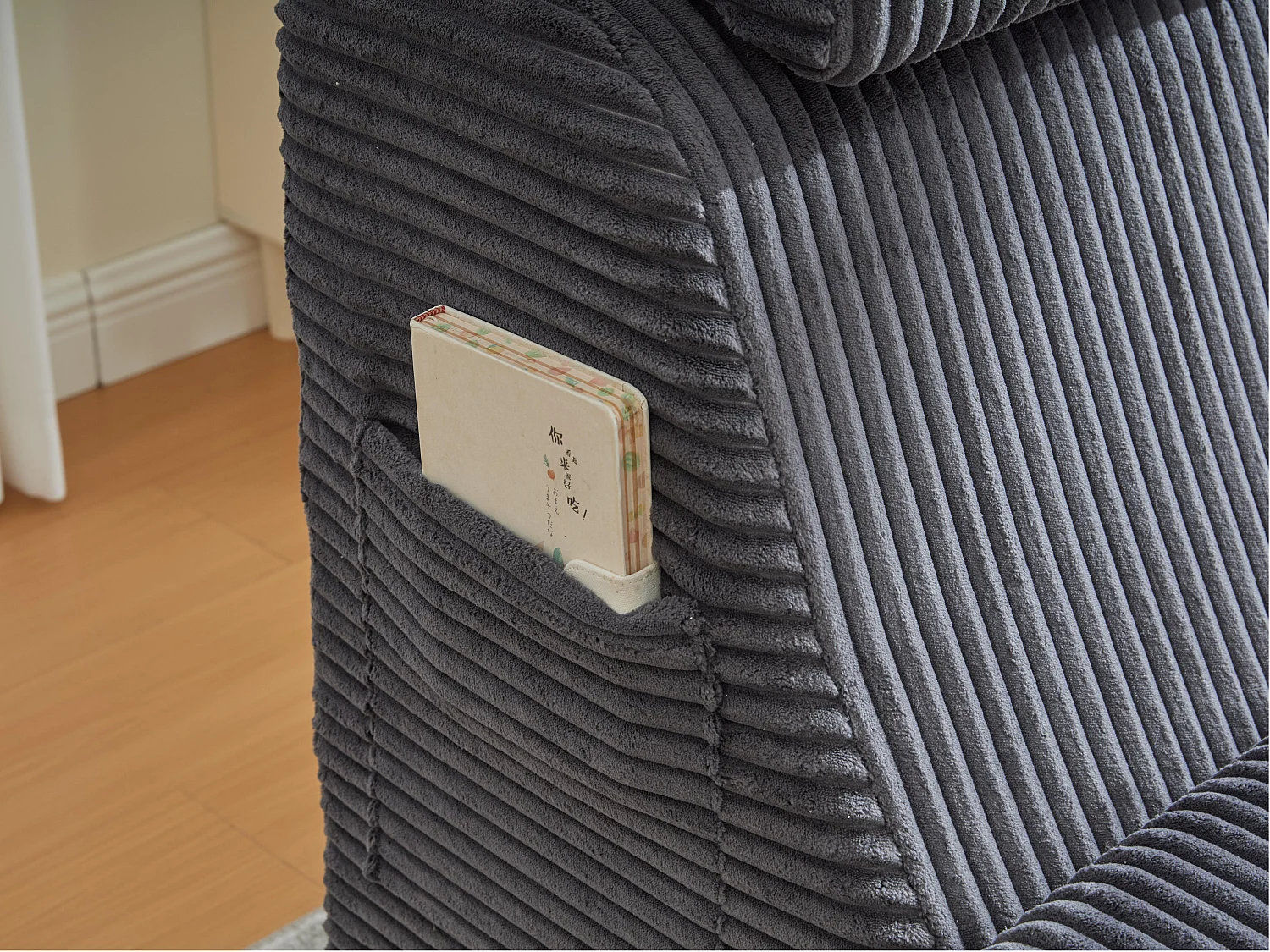 Chaise Longue en Corde Côtelée - Confort Ergonomique - Coussin Amovible 2-en-1 - Support 200kg - Idéale Salon & Bureau