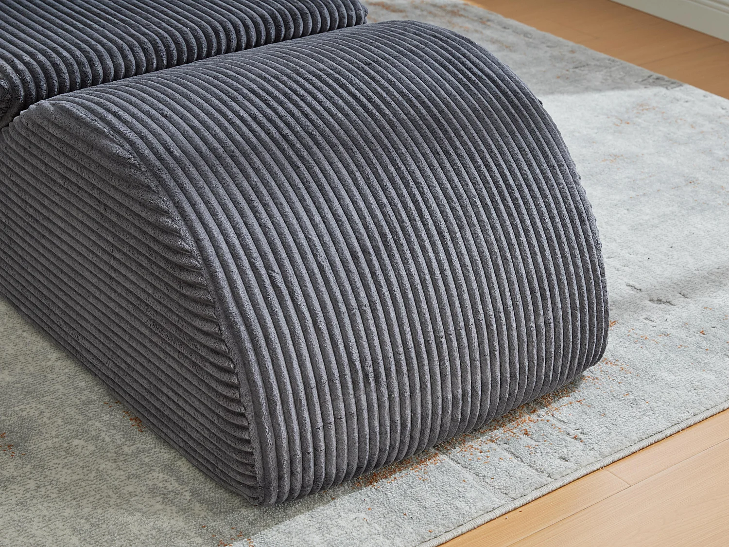 Chaise Longue en Corde Côtelée - Confort Ergonomique - Coussin Amovible 2-en-1 - Support 200kg - Idéale Salon & Bureau