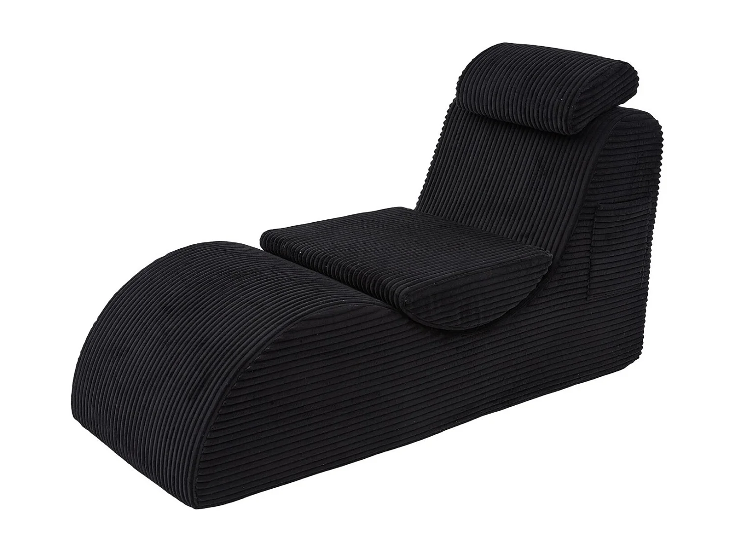 Chaise Longue en Corde Côtelée - Confort Ergonomique - Coussin Amovible 2-en-1 - Support 200kg - Idéale Salon & Bureau