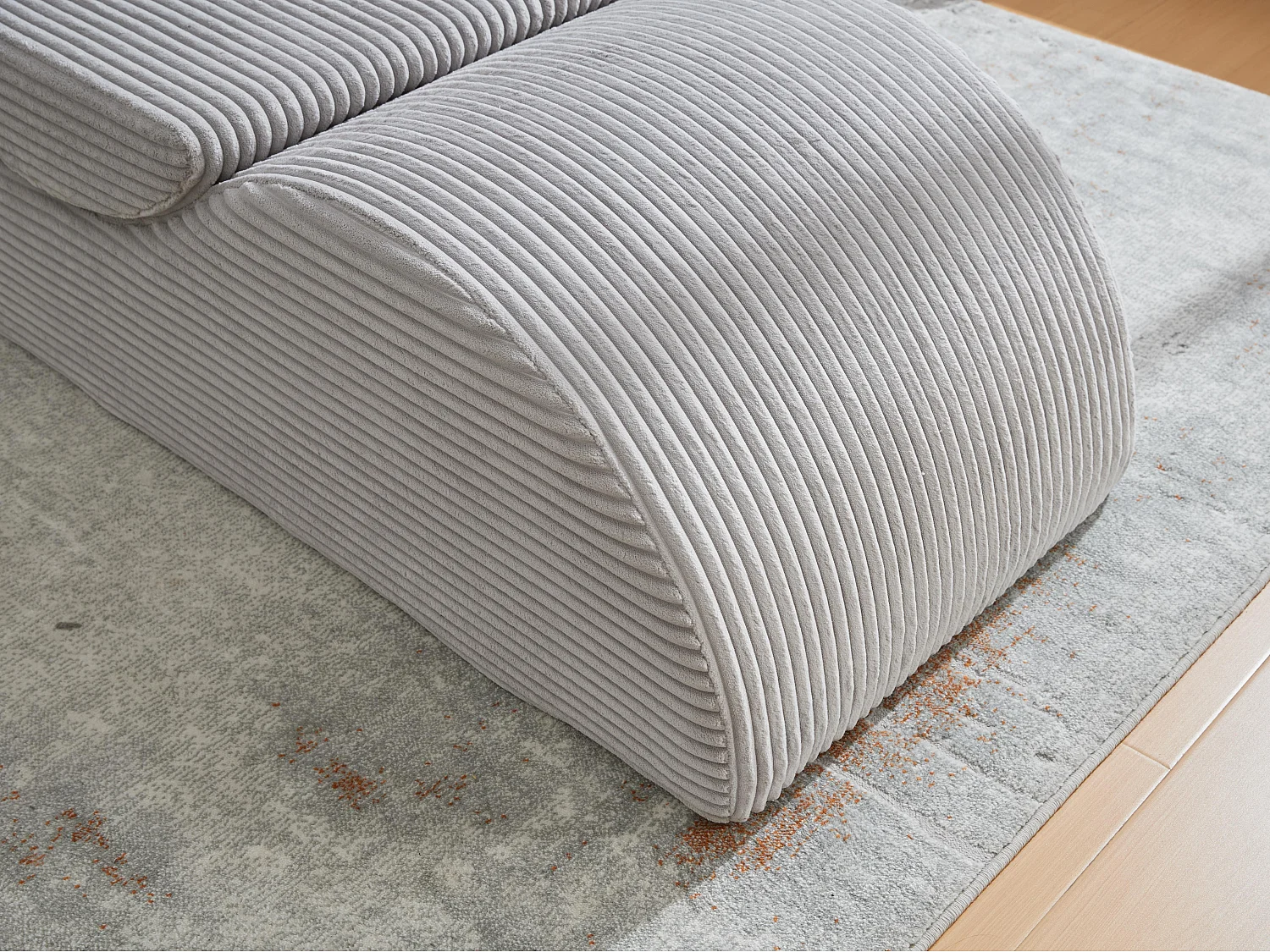 Chaise Longue en Corde Côtelée - Confort Ergonomique - Coussin Amovible 2-en-1 - Support 200kg - Idéale Salon & Bureau